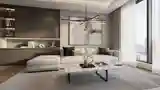 Modern Luxury Living Room with Marble and Wood