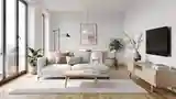 Scandi Living Room with Wood and Wool