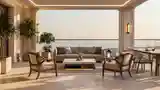 Wysokiej klasy taras z eleganckim wnętrzem