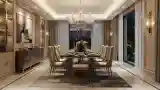Elegancki Salon Jadalny z Krystalikami