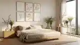Japandi Bedroom with Wood Texture
