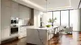 Moderny Kuchnia z Marmurowym Wysokim Blatem