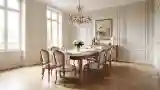 High-end dining table with wood finish