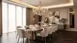 Glamour Dining Room with Marble Table