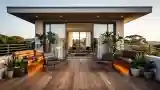Wood-Infused Terrace with Greenery
