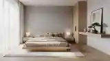 Minimalist Bedroom with Warm Wood
