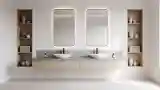 Minimalist Bathroom in Wood and Concrete