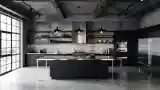 Industrial Kitchen with Dark Tones
