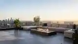 Minimalist Terrace with Fire Pit