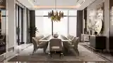 Elegancki Salon Jadalny z Marmurem