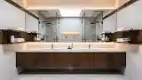 Luxury Bathroom with Wood and Glass