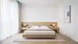 Minimalistowa Sypialnia z Drewnem