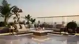 Wysoki Balkon z Marblowym Elegancją
