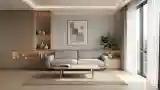 Nowoczesny salon z drewnem