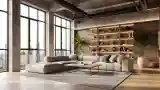 Luksusowy Loft z Drewnem i Betonem