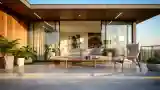 Terrace Lounge with Wood and Concrete