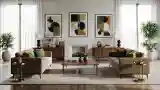 Luxurious Lounge with Wood and Metal Accents