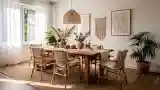 Bohemian Dining Room with Natural Textures
