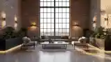 Loft Living Room with Brick Walls