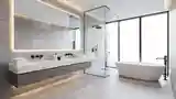 Lakoniczna łazienka w stylu nowoczesnym