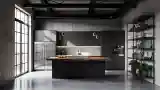 Industriальная Kuchnia z Drewnem