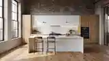 Kuchnia Loft z kamieniem i drewnem