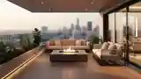 Łazienka z widokiem na panoramę