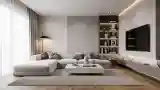 Minimalist Living Room with Marble