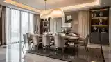 Elegancki Salon Jadalny z Marmurem