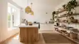 Boho Kitchen with Wood and Wicker