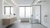 Minimalisticzna łazienka w stylu japońskim