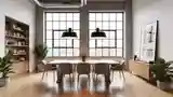 Luksusowy Loft Jadalnia z Drewnem