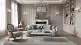 Elegant Living Room with Crystal Chandelier