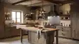 Rustic Kitchen with Wood and Metals