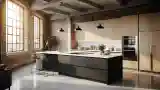 Industrial Kitchen with Wood and Concrete