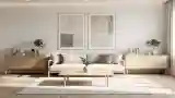 Minimalist Living Room with Wood and Linen
