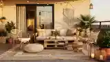 Boho Taras z Włosami i Drewnem