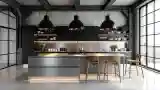Industrial Kitchen with Dark Tones