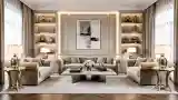 Luxurious Lounge with Velvet and Marble
