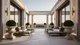 Elegancki Pokój Wypoczynkowy z Kolumnami