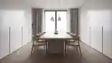 Modern Dining Room with Wood and White