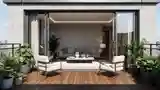 Loft Terrace with Concrete and Wood