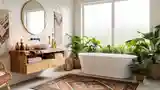 Boho łazienka z naturalnymi teksturami