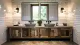 Rustic Bathroom with Wooden Vanity