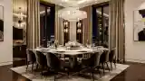 Glamorous Dining Room with Crystal Chandelier