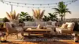 Bohemian Terrace with Patterned Rug
