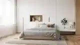 Scandinavian Bedroom with Wood Wall