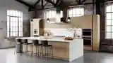 Loft Kuchnia Z Drewna i Marmuru