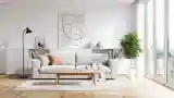 Skandynawski Salon z Drewnem i Białym