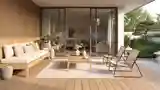 Terasa Japandi z Drewnem i Świetłem